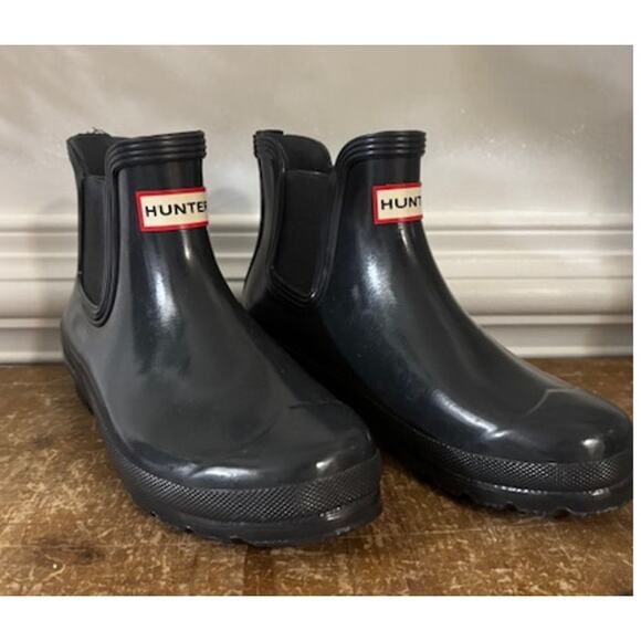 Hunter Chelsea Boot Gloss Rainboot Waterproof Womens Size 6 Booties - Picture 2 of 10